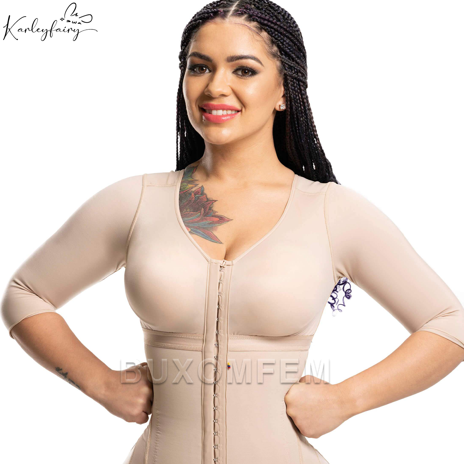 Shapewear Bodysuit Firm - Seamless Faja with Sleeves & Bra