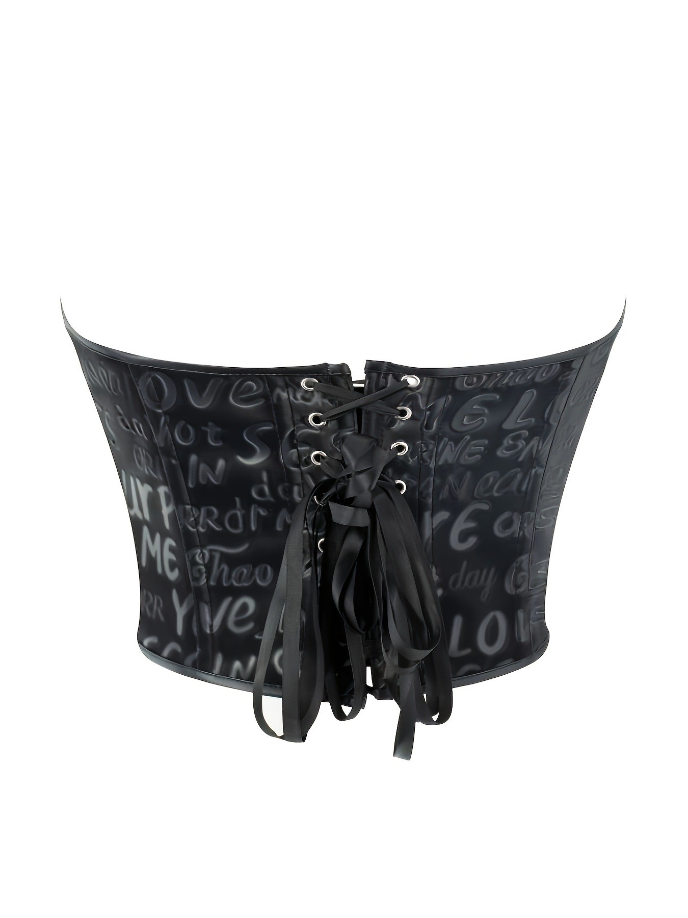 Black letter printed strapless - огляд і ціна Corset Waist Cinch