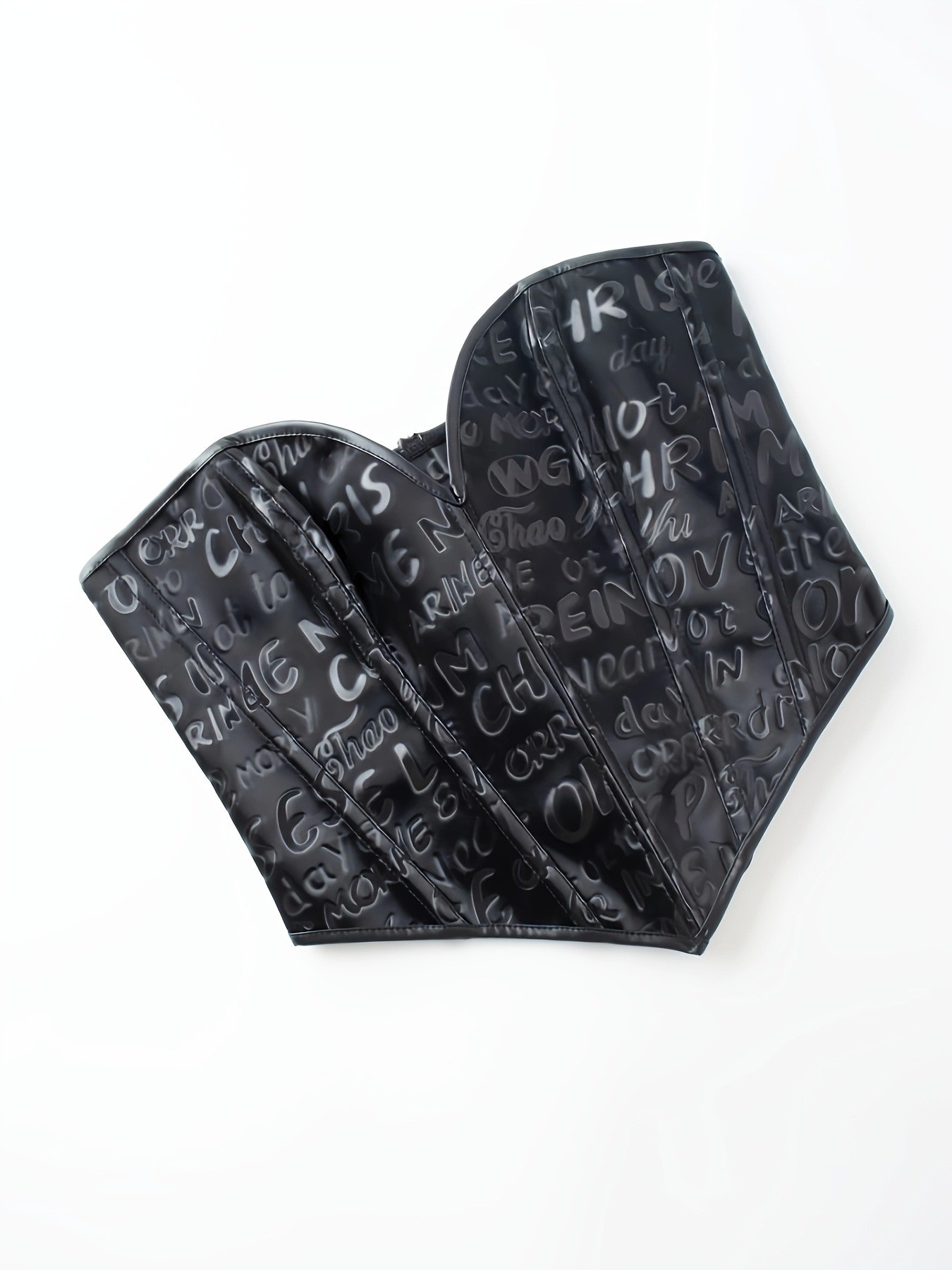 Black letter printed strapless - огляд і ціна Corset Waist Cinch