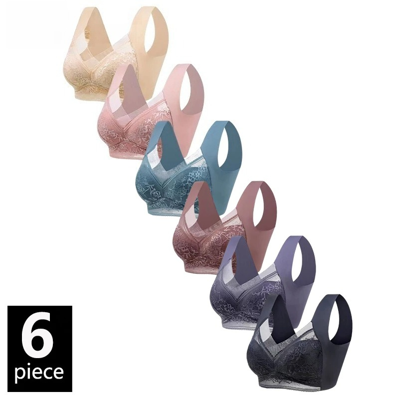 6PCS Women Wireless Push Up Br - огляд і ціна Bralette Wireless Soft