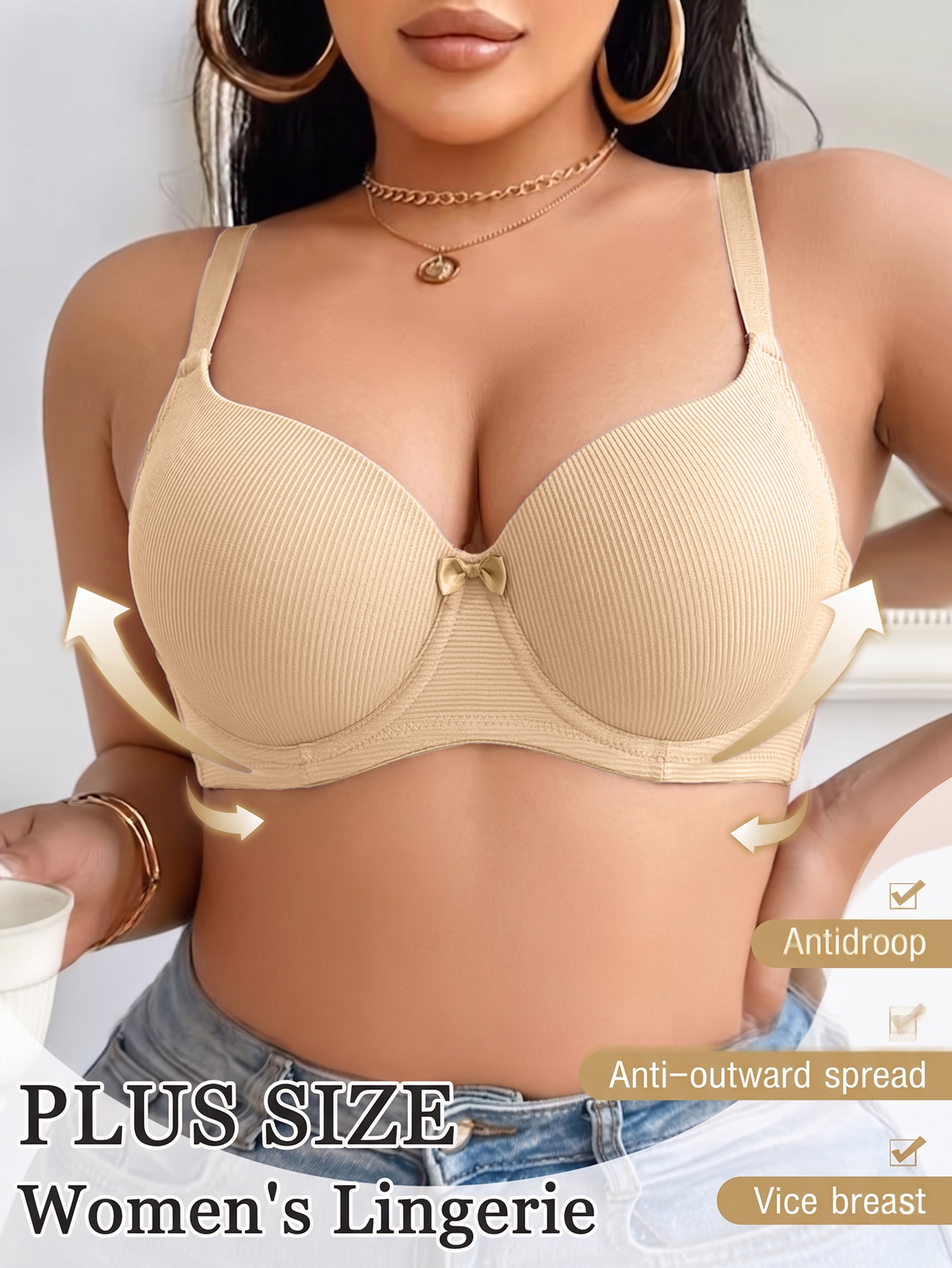 Plus Size Anti-Sagging Women B - огляд і ціна Push Up Bra Padded