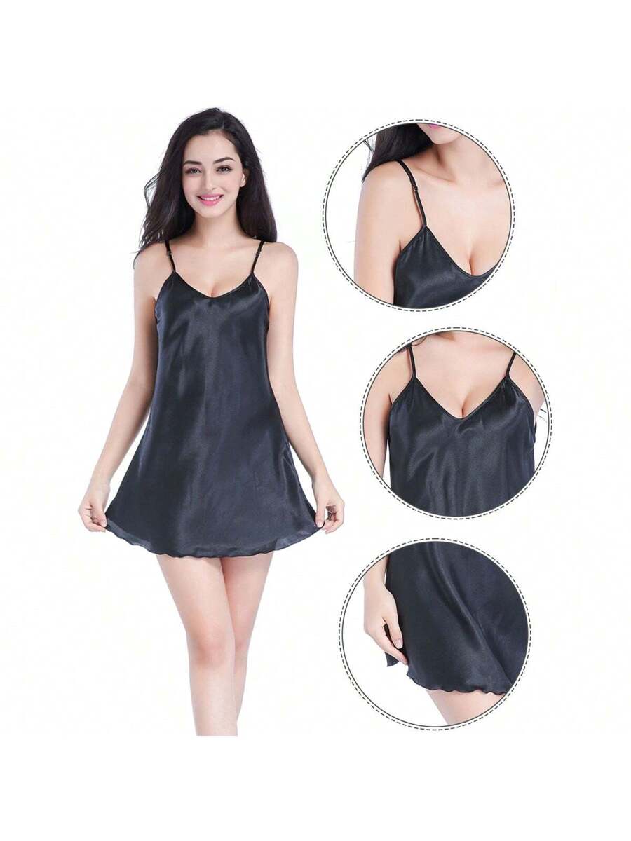 Women Satin Chemise Nightgown  - огляд і ціна Slip Dress Satin