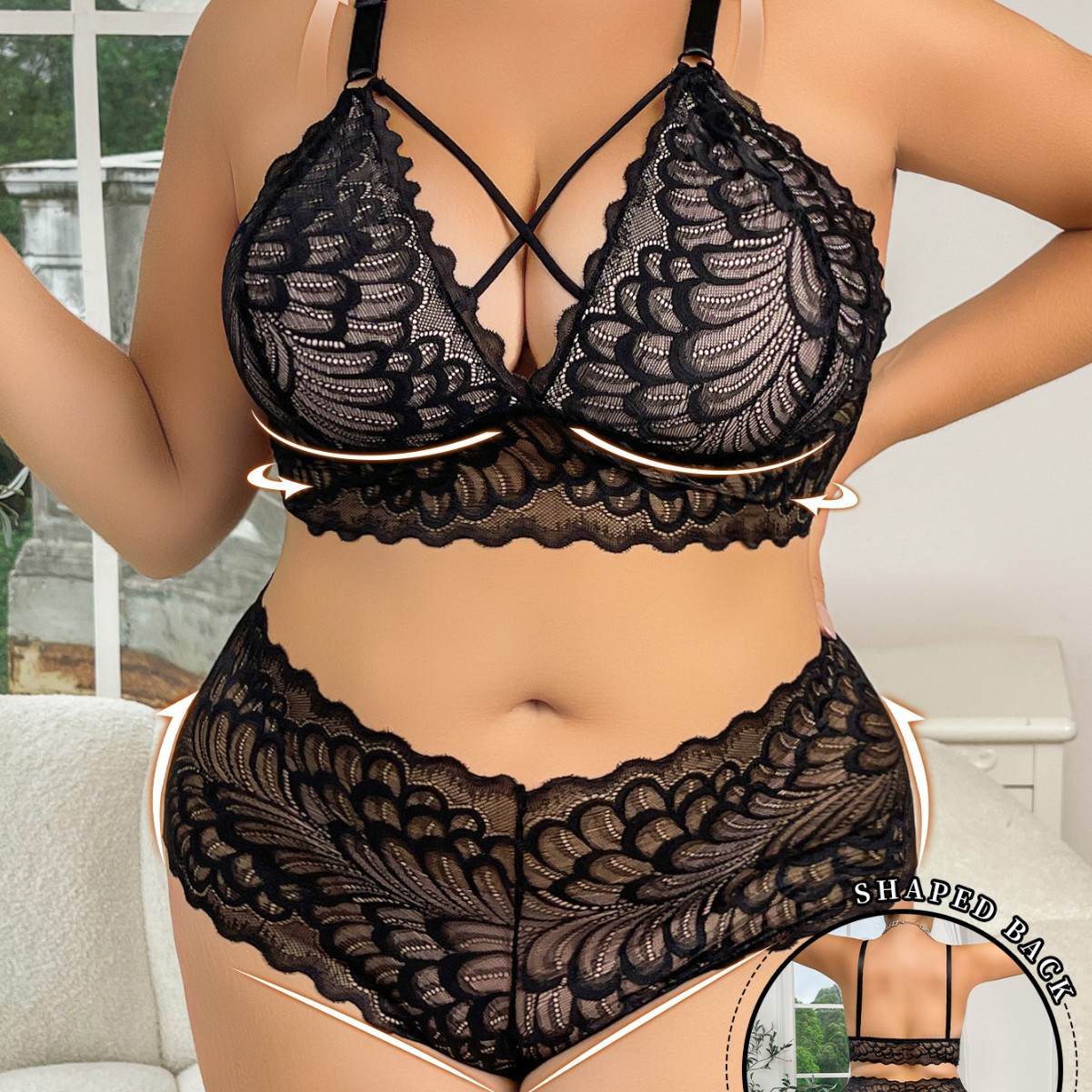 Plus Size Lingerie Set Wire-Fr - огляд і ціна Seamless Underwear Women