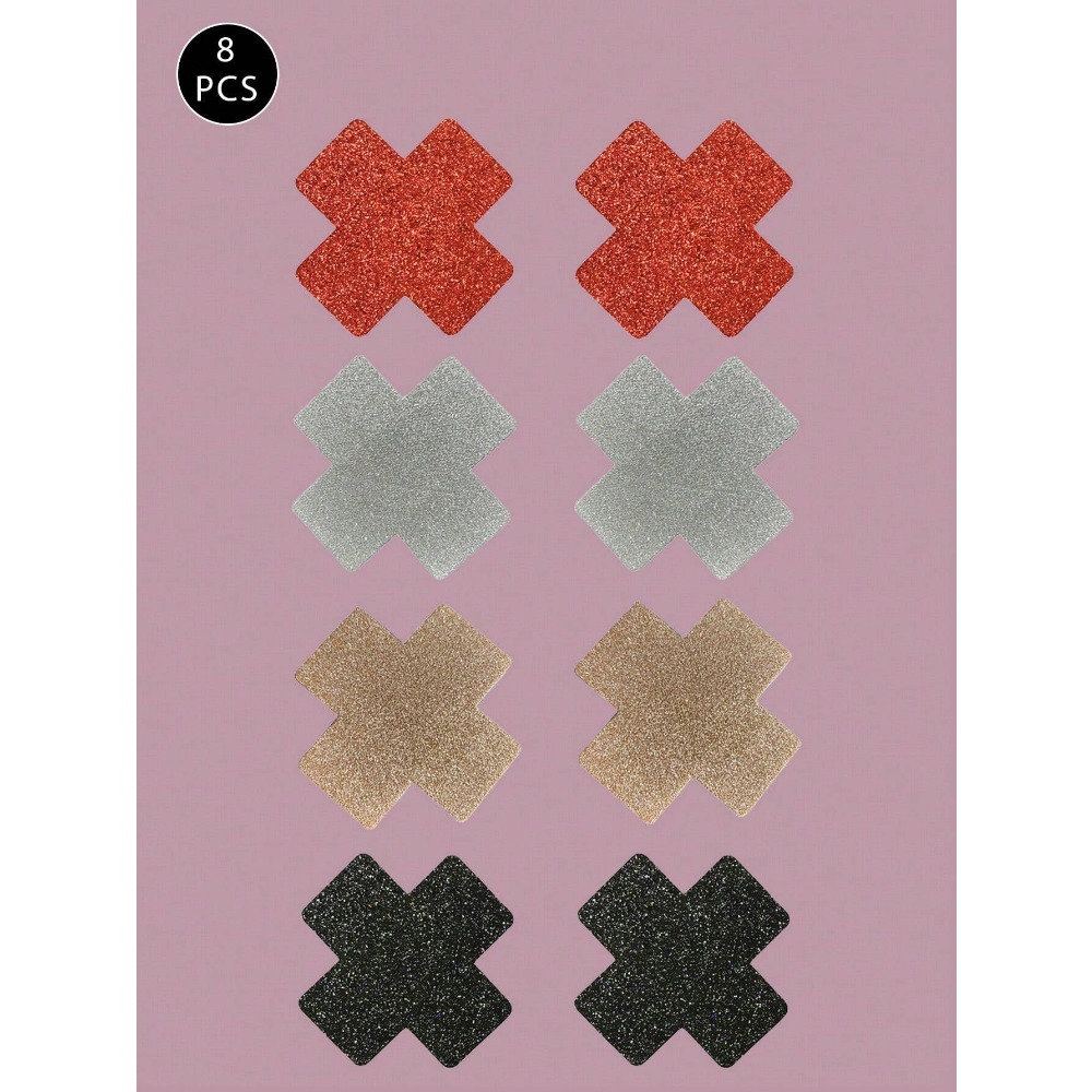 8pcs Glitter Cross Nipple Past - огляд і ціна Nipple Cover Pasties