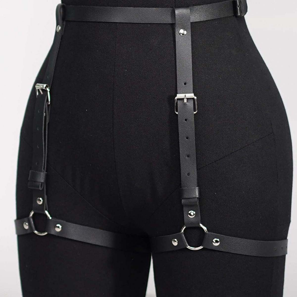 oth Punk PU Leather Full Waist - огляд і ціна Garter Belt Set