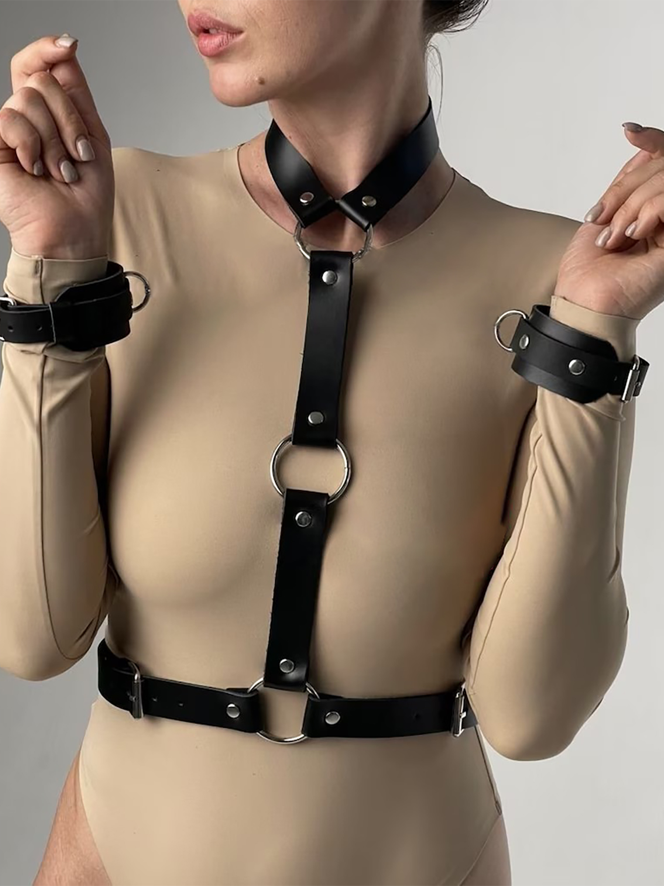 Women's Sexy Leather Harness B - огляд і ціна Garter Belt Set