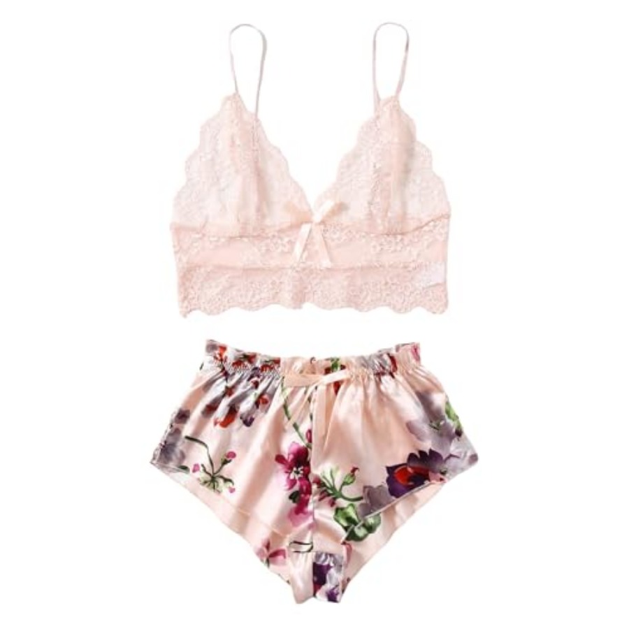 Women's 2 Pcs Lingerie Floral  - огляд і ціна Cami Top Lace