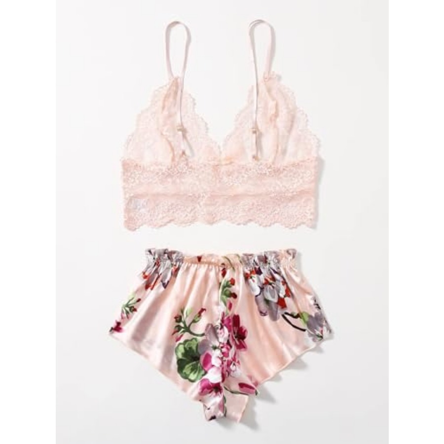 Women's 2 Pcs Lingerie Floral  - огляд і ціна Cami Top Lace