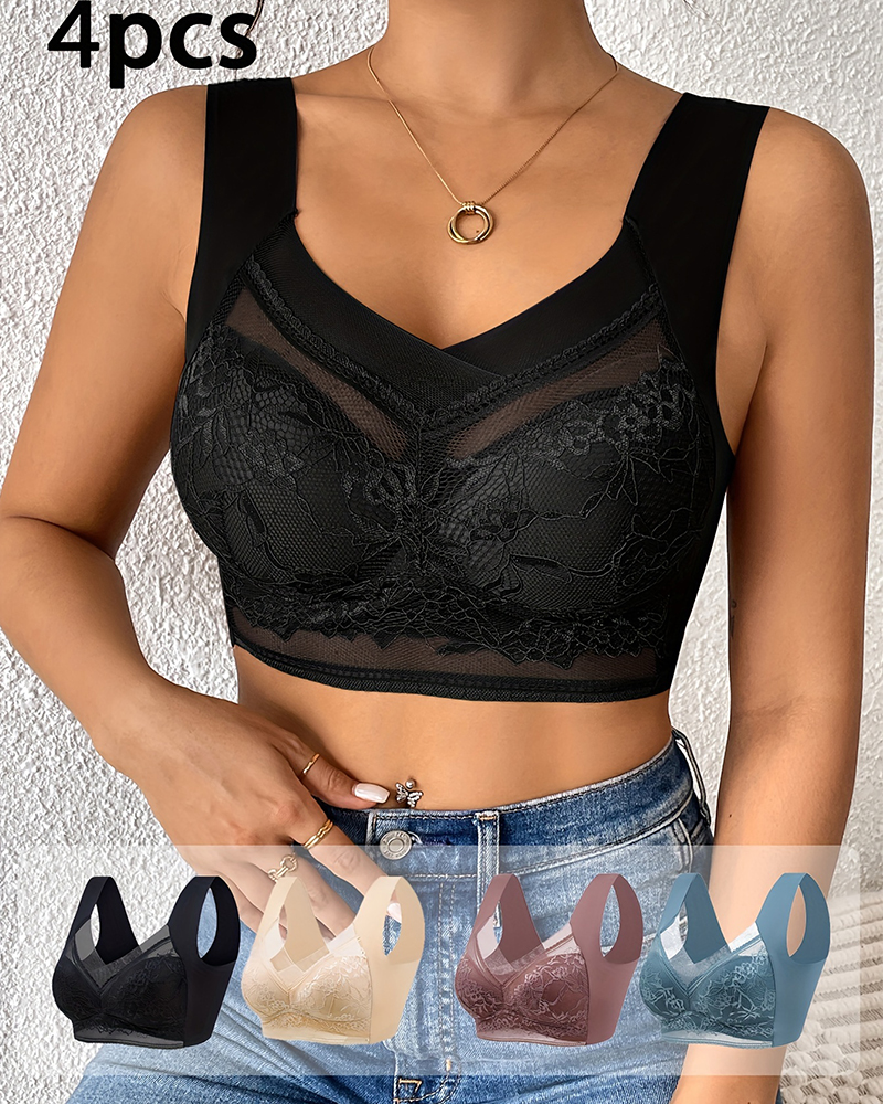 4Pcs Plus Size Women Seamless  - огляд і ціна Push Up Bra Padded