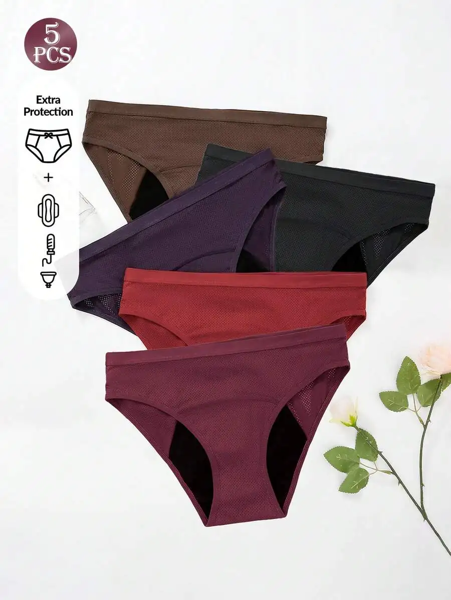 5 Pcs Women Solid Color Absorb - огляд і ціна Period Panty Absorbent
